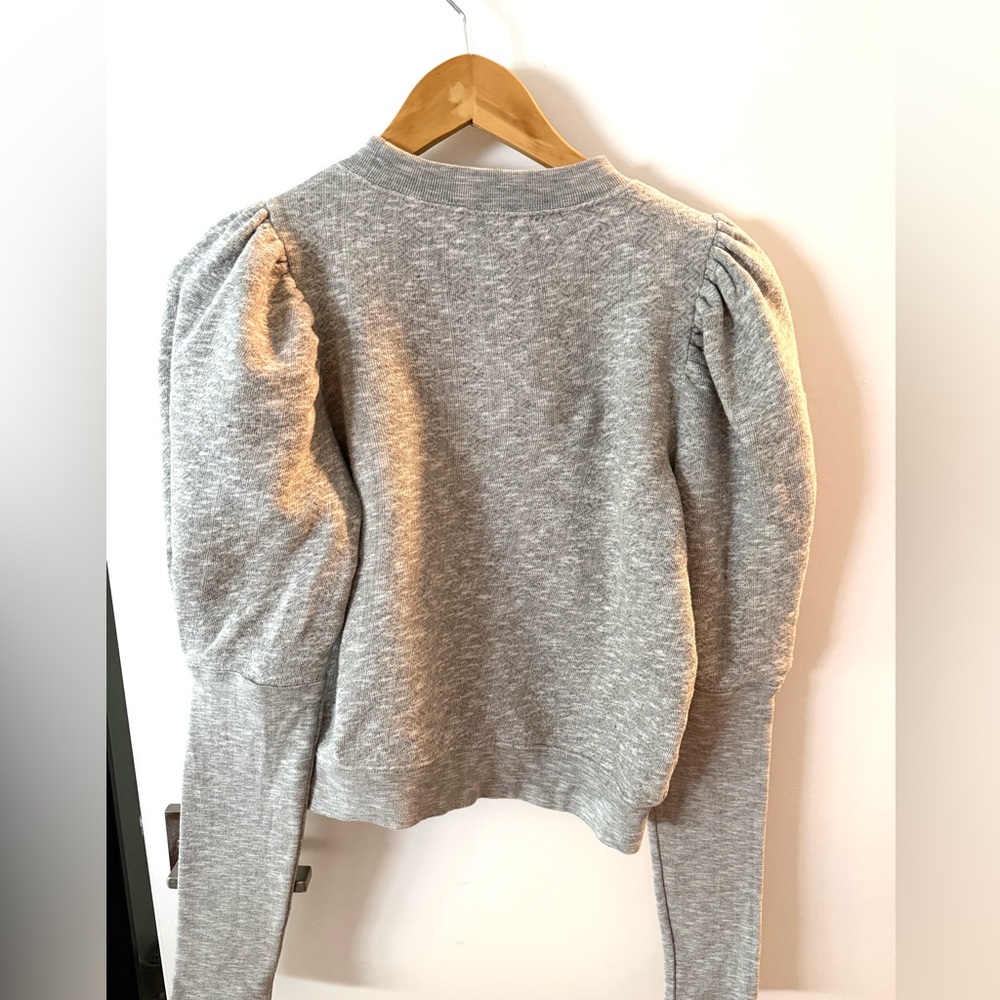 Ulla Johnson Philo Gray Puff Sleeve Sweatshirt - Size S - Picture 2 of 4